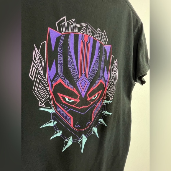 NEFF Marvel Black Panther Graphic T-Shirt Black Neon Logo Tee, Sz. SM - Picture 3 of 12